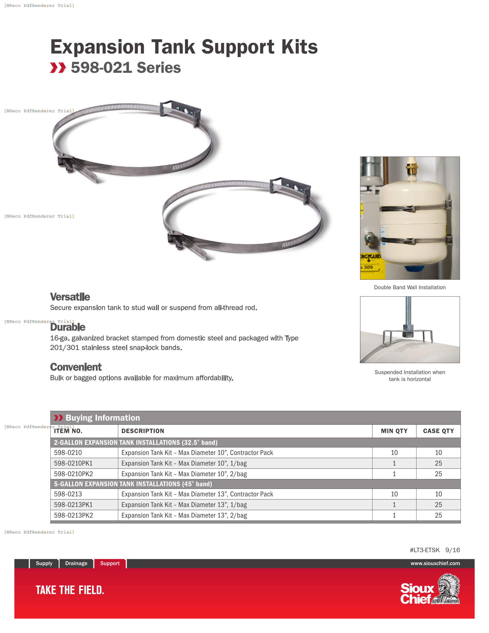EXPANSION TANK SUPPORT KITS - BROCHURE.PDF Brochure Document
